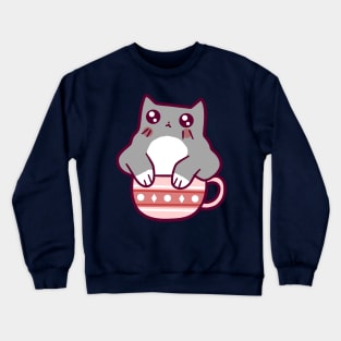 Teacup Gray Kitten Crewneck Sweatshirt